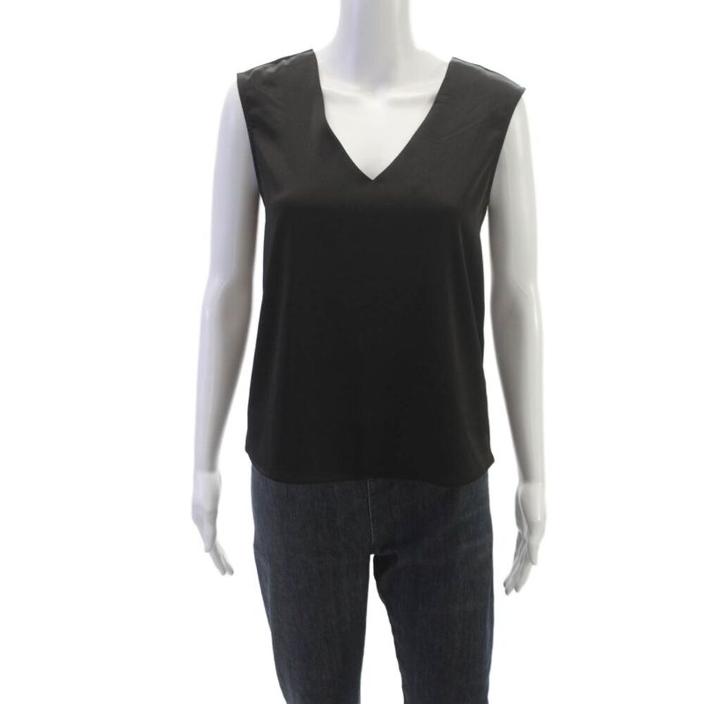 Chriselle Lim Women Black Sleeveless V-Neck Blouse Size XS